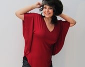 RED Heart Shape Blouse, Spring Celebrations, Handmade Gift, Mother's day
