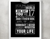OTH Typography Poster 11x14 PRINT (quote from One Tree Hill TV Show) / Subway Word Art / Inspiring Gift / The oldest story / Graduation Gift