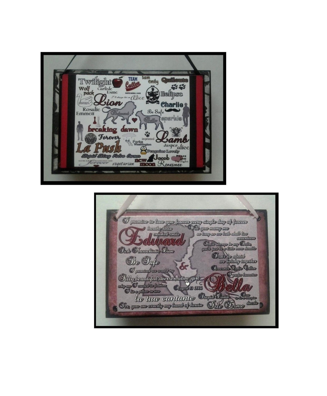 Twilight Inspired 4x6 Wooden Plaques - Your choice of one ( New Moon,Eclipse,Breaking Dawn,Vampire Girl,Wolf Girl)