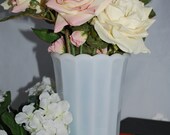 MIlk Glass Tall Flower Vase, great for vintage weddings