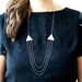 A e t n a - Simple geometric jewelry - Unglazed white porcelain necklace - Triangle shape - Eleïa Collection
