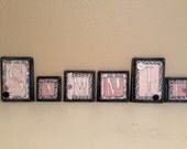 Distressed nursery wall letters, baby name letters, baby gift, girl nursery decor, kid /child wall art, pink, grey, gray, letter block