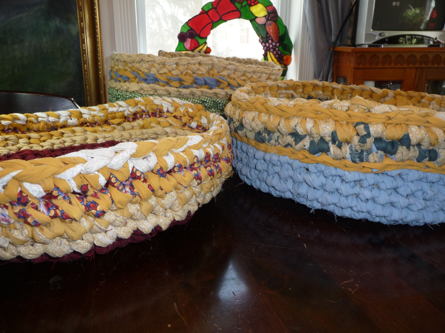 Handmade Medium Crochet Pet Dog/Cat Bed  Cotton Reversable Washable CUSTOM ORDER