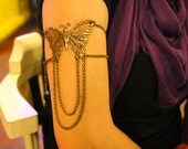 Lucky Butterfly Antique Bronze Armlet - Slave Bracelet - Body Jewelry - Hipster Gypsy Bohemian Boho Beach Style - Wedding - NightingaleWorkshop
