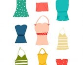 digital art print, beach illustration, swimming, ocean beach house, vintage inspired artwork - BRING YOUR SUIT