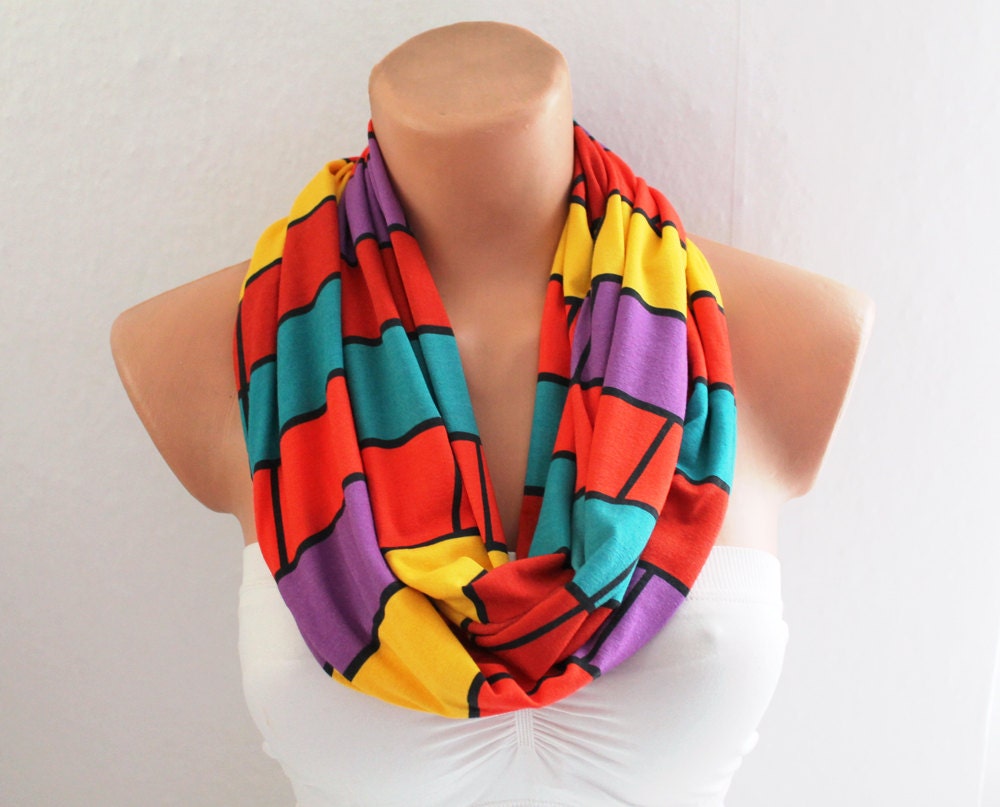 Infinity Scarf Loop Scarf Circle Scarf Cowl Scarf Multicolor Loop Infinity Circle Scarf Soft and Lightweight