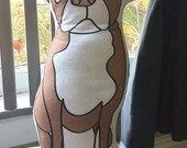 Brown Boston Terrier // Dog Shaped Pillow