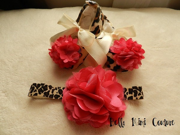 Custom Couture Leopard Shoes and Headband Set as seen at the Glam Fairy Alexa Prisco's Baby Shower