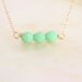 SALE 20% OFF - Beaded Bar Necklace - Tiny Turquoise Beads - Dainty Necklace - 14K GF Chain
