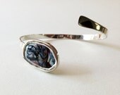 Black Hole- Enameled Bezel Set Cuff