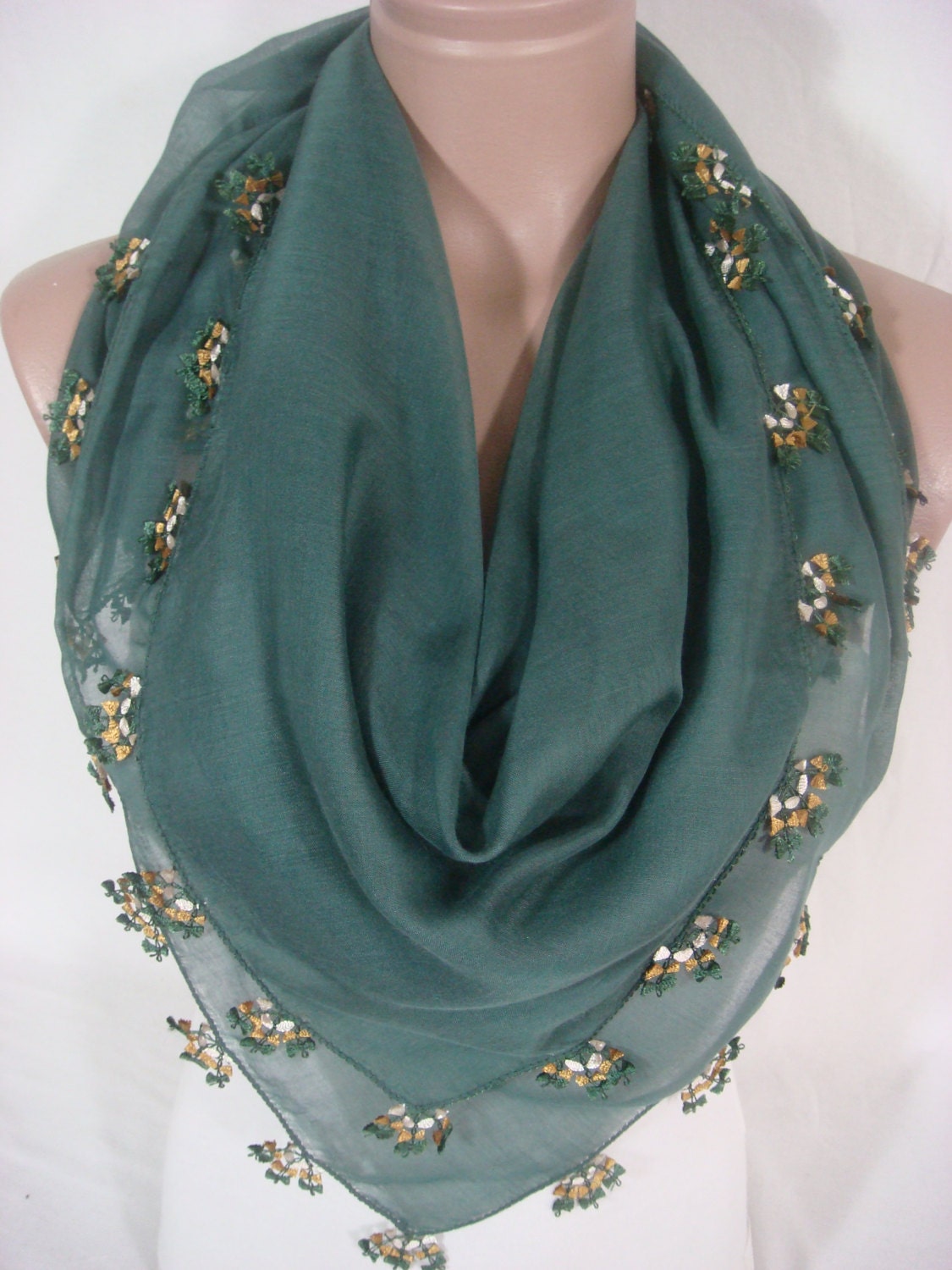 Traditional Turkish Yemeni Pure Cotton Needle Lace Oya Scarf by Arzu's Style