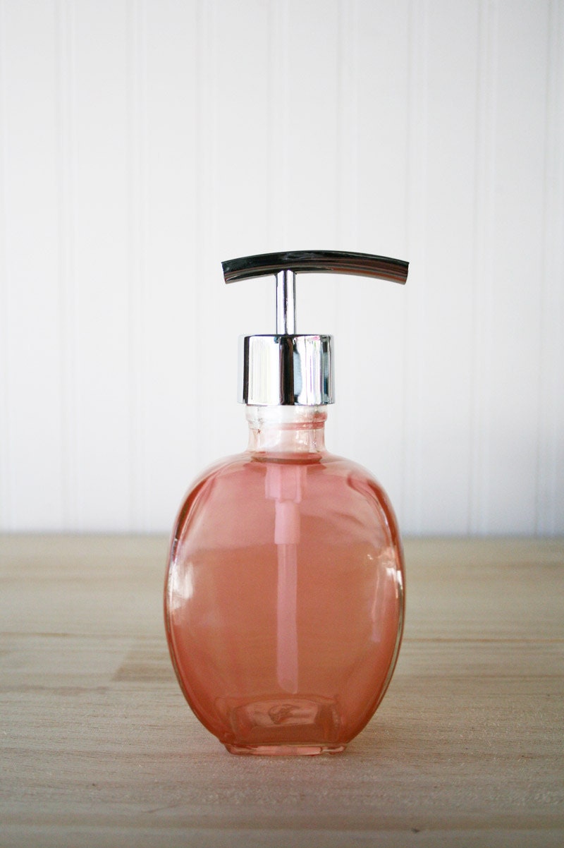 Geometric Recycled Glass Soap Dispenser - Coral Watermelon