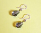 Dainty Spring Earrings. Pale Purple Tear Drops, Plastic Ear Hooks, light purple dangle earring, Nylon Ear Wires, simple earrings for Easter