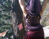 Sacred Lotus Mandala Pixie Vest-OOAK- Elf Elven Fairy Faerie Coat Sweater Shawl Hoodie Underbust Waist Coat Shrug Bolero