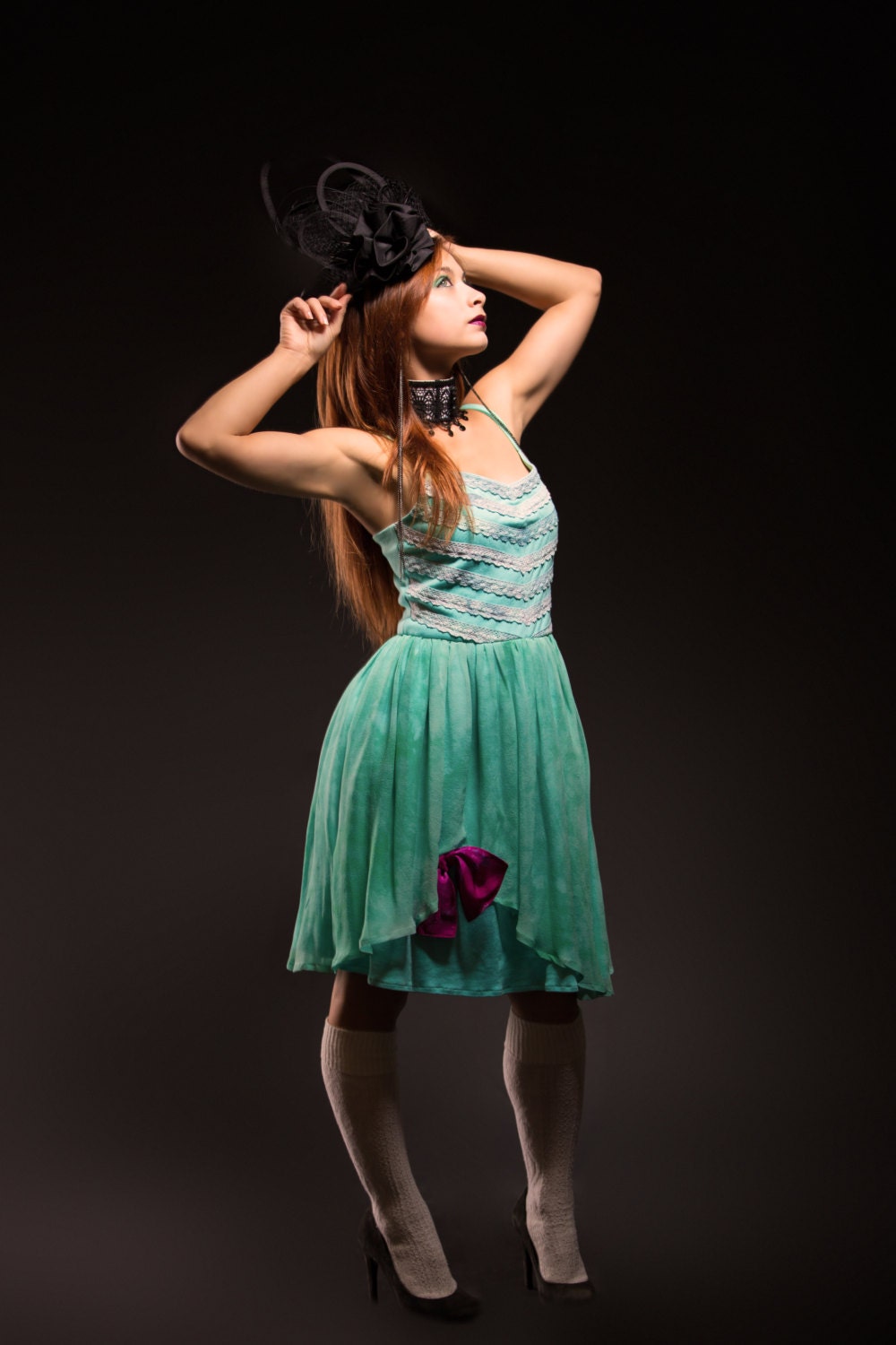 The Goldilocks Dress... size small... Seafoam. Pale turquoise blue. Raspberry.