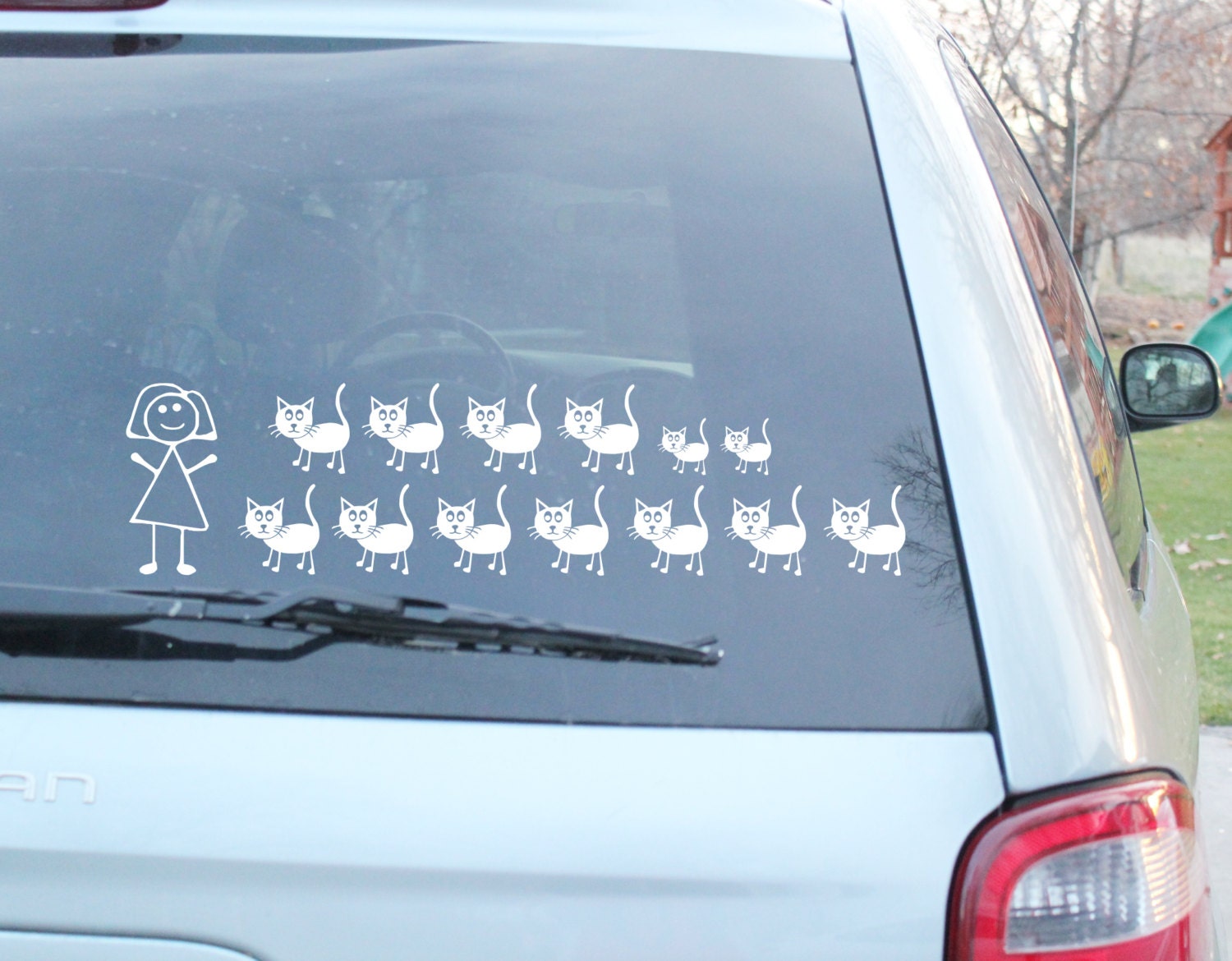 Cat Lady Vinyl Car Sticker by stickitvinyl on Etsy
