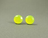 Neon Yellow Earring Studs - Neon Jewelry - Neon Earrings - Neon Earring Posts - Yellow Earring Studs