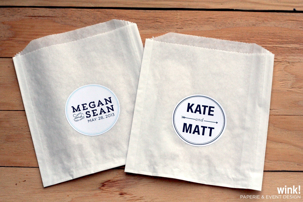 25 Custom Treat Bags / Favor Bags / Glassine Bags / Paper Bags