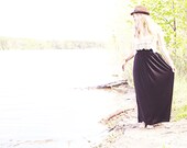 long black Maxi Skirt - high waisted maxi skirt. women's maxi skirt, long jersey skirt, bohemian skirt, hippie, hipster