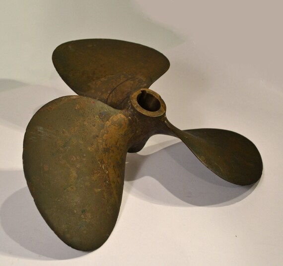 Vintage Brass Boat Propeller with Great Patina by tandemantiques