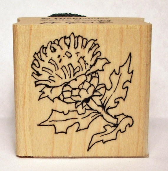 Small Scottish Thistle Rubber Stamp Icon of Scotland by Triskelt