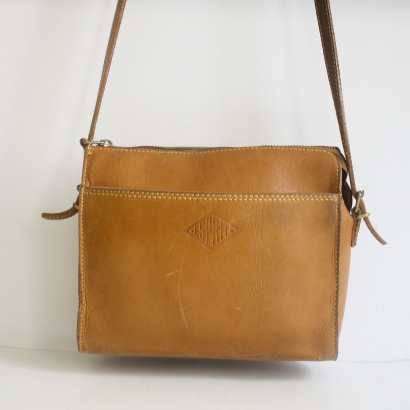 vintage esprit leather cross body bag by nstylevintage on Etsy