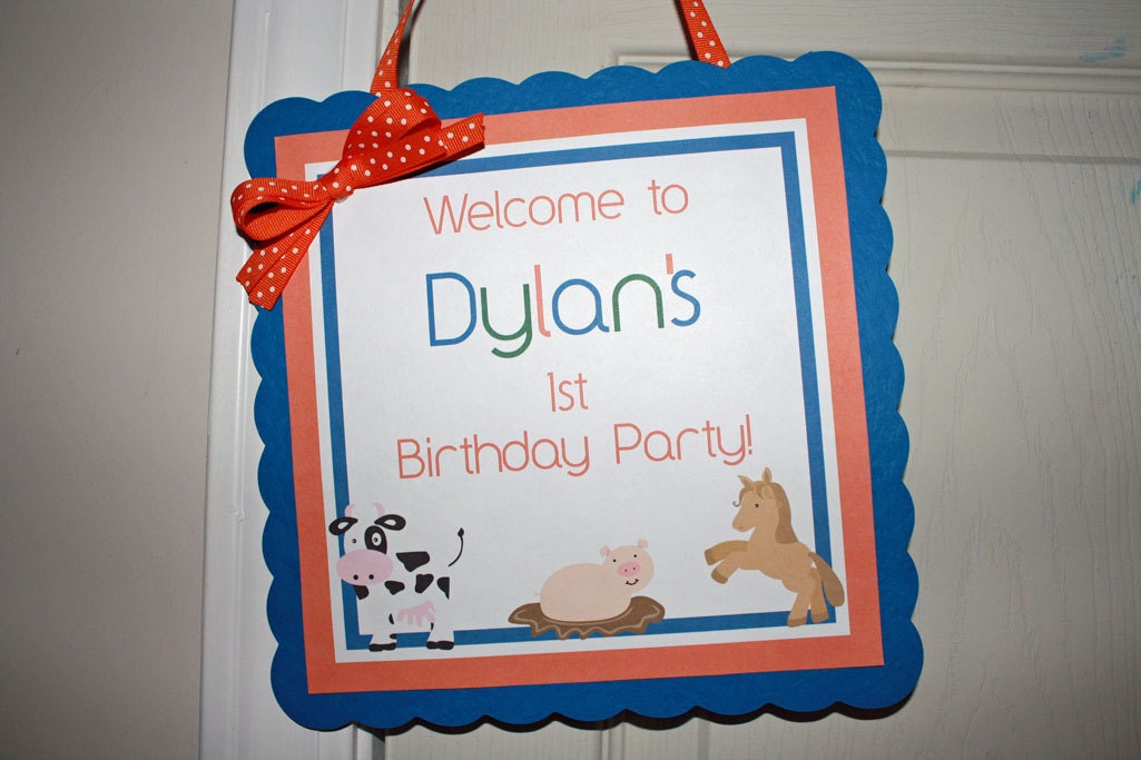 On the Farm Door Welcome Sign - Any COLOR - girl or boy Il_570xn