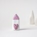 Little Home No 128 - Little white clay house with big pink heart with polka dots
