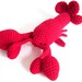 Marine Amigurumi Toy RATTLE: Bright and Textured Lobster Doll in Red Washable Yarn - Crocheted and Designed by The Silver Hook