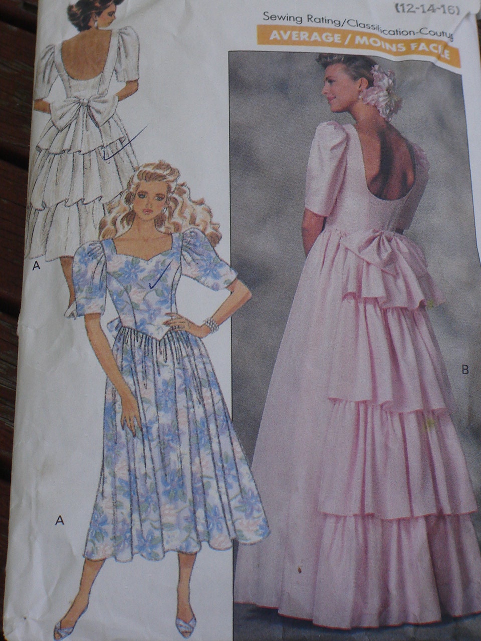 Vintage Butterick Dress Pattern Prom Evening Wedding Bridesmaid Dress ...