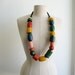 Wooden Blocks Statement Necklace.