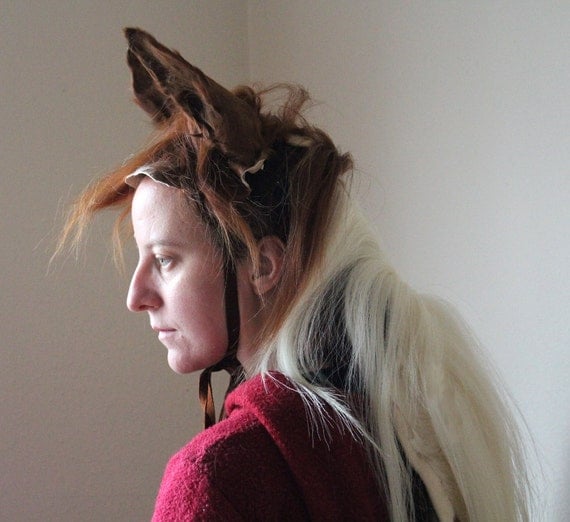 Real wearable paint horse mane ears and tail by thegreenwolf