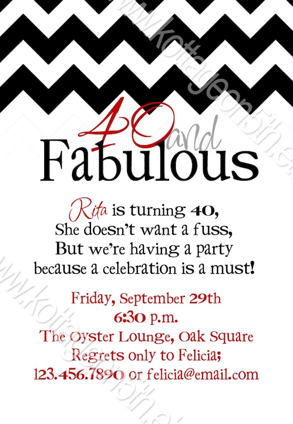 Fabulous Chevron - 21st 30th 40th 50th 60th Birthday Party Invitation ... Fabulous Chevron - 21st 30th 40th 50th 60th Birthday Party Invitation ...