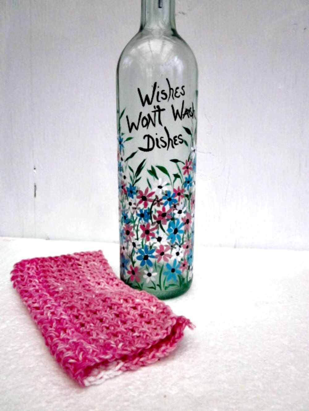 Wine Bottle Dish Soap Dispenser Clear Bottle by GlassGaloreGal