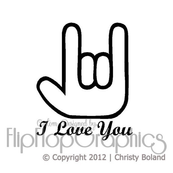 Items similar to I Love you sign language Vinyl Graphic, Vehicle Window ...