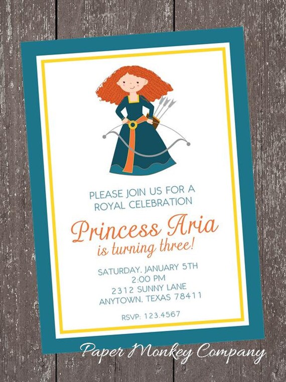 Princess Merida, Brave Birthday Invitations Il_570xn
