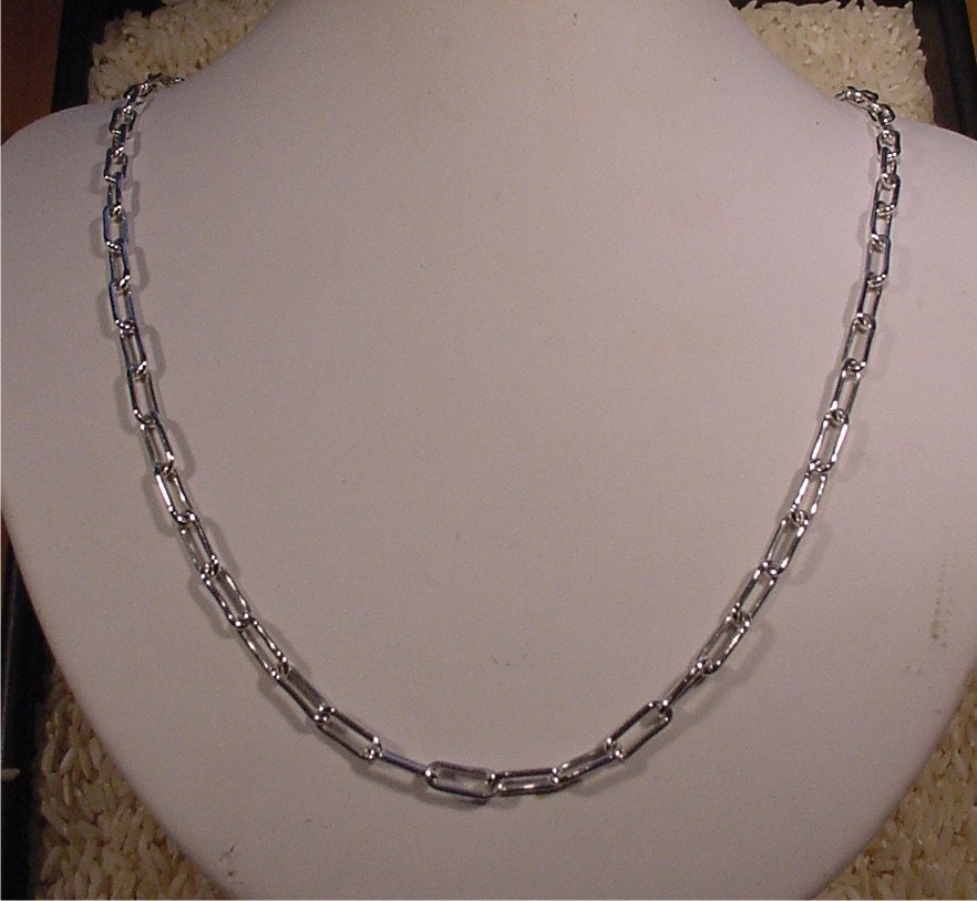 24 Inch Heavy Handmade Sterling Silver Chain by averidesigns