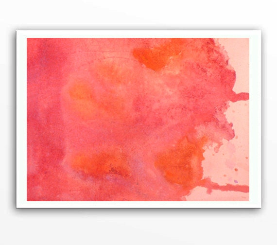 Custom Color Block - Original Watercolor Painting - Personalized Abstract Painting - Peach, Tangerine Orange - 16 x 20