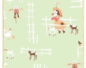 Heather Ross, Munki Munki, KERRY'S FARM on Poplin, 1 Leg Panel