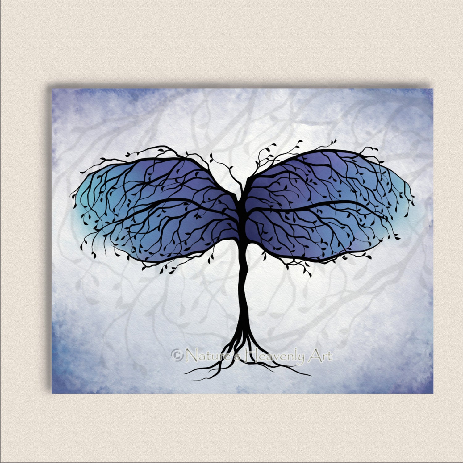 Blue Purple Dragonfly Wall Art Nature Print by NaturesHeavenlyArt