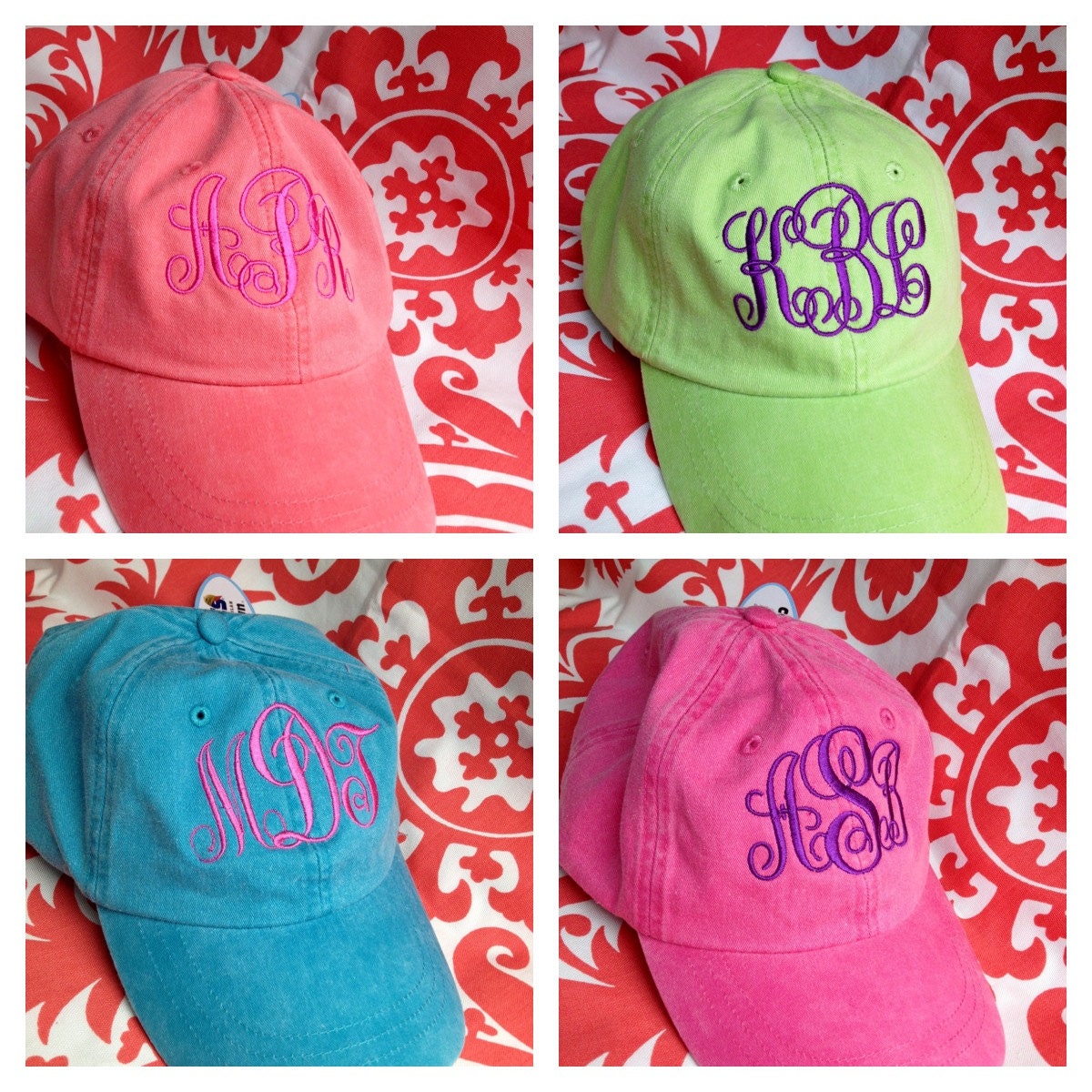 Ladies Monogrammed Baseball Caps