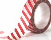 Stripe Red Washi Tape Chugoku - PrettyTape