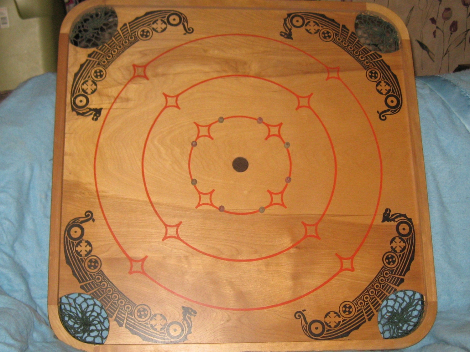 Vintage Wood Carrom Board Game 2 sided / by Linsvintageboutique