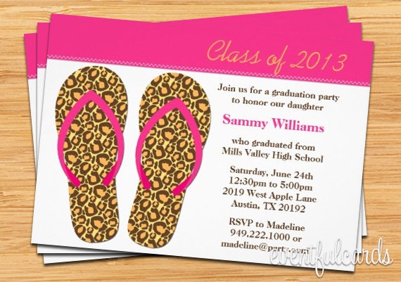 Flip Flops Class of 2013 Graduation Card - Print at Home or E-card Il_570xn