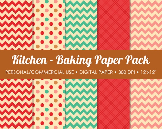 Kitchen - Baking Digital Printable Paper Pack - For Commercial or Personal Use Il_570xn
