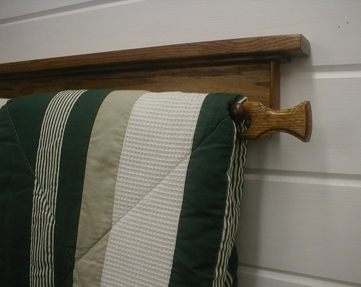 46 in.Wall Mounted Oak Hardwood Quilt Rack by Marswoodworking
