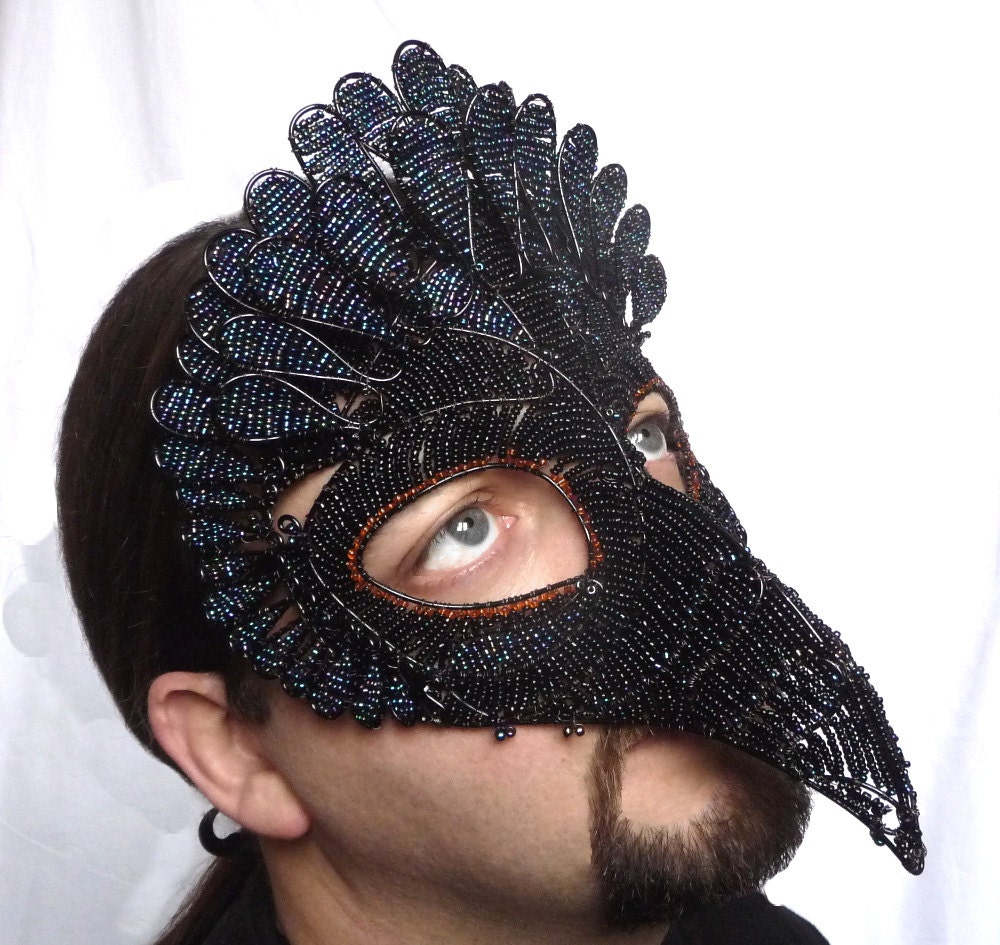 Vulture masquerade mask, mens, costume, accessory, handmade, bird of prey.