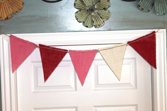 Burlap Bunting - Valentine in Sweetheart Il_570xn