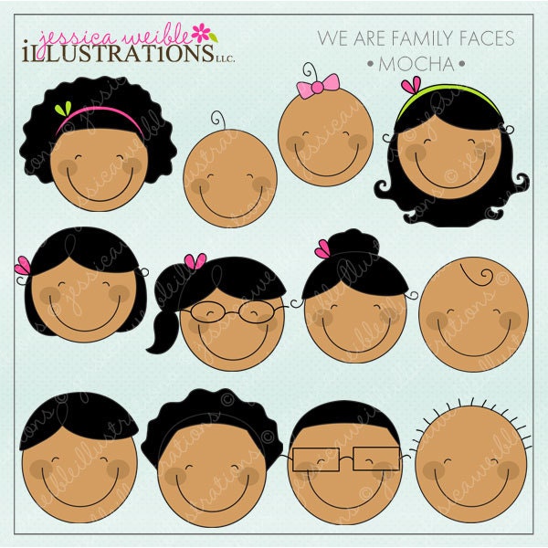 free family faces clip art - photo #5