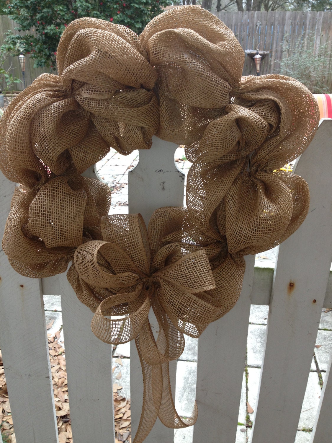 Items similar to Burlap mesh wreath this burlap can go outside even get